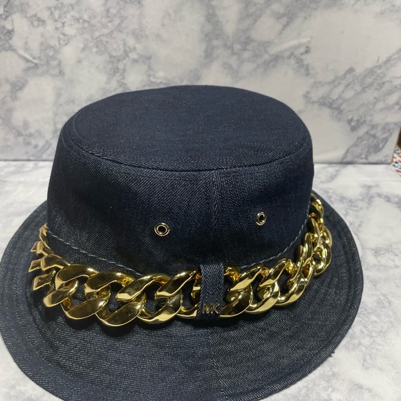 Michael Kors Embellished Denim Bucket Hat. - Picture 4 of 8